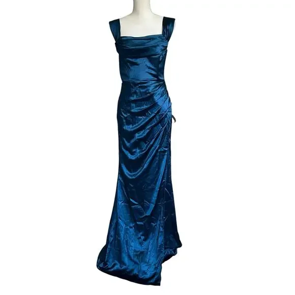 knee length dresses for ladies Dream A Little Dark Teal Multi Patchwork Print Cotton Maxi Dress